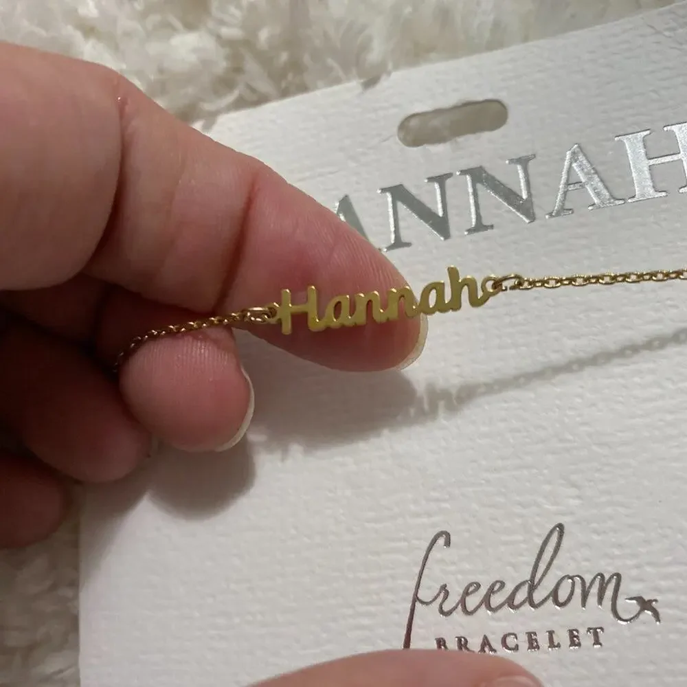 Hannah Freedom Bracelet Marina de Buchi Gold NEW Name Freedom Bracelet